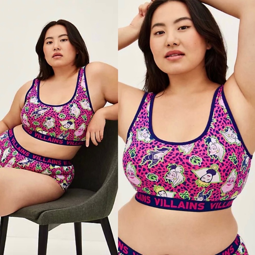 TORRID BRALETTE - COTTON DISNEY VILLAINS LEOPARD PINK
